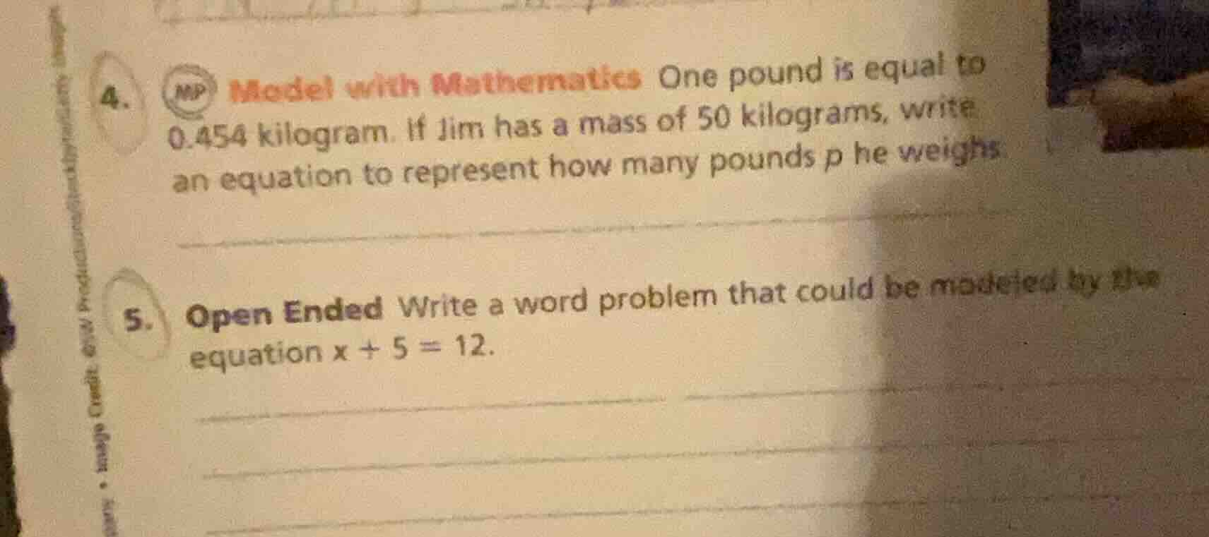 4. mp model with mathematics one pound is equal to 0.454 kilogram. if j…