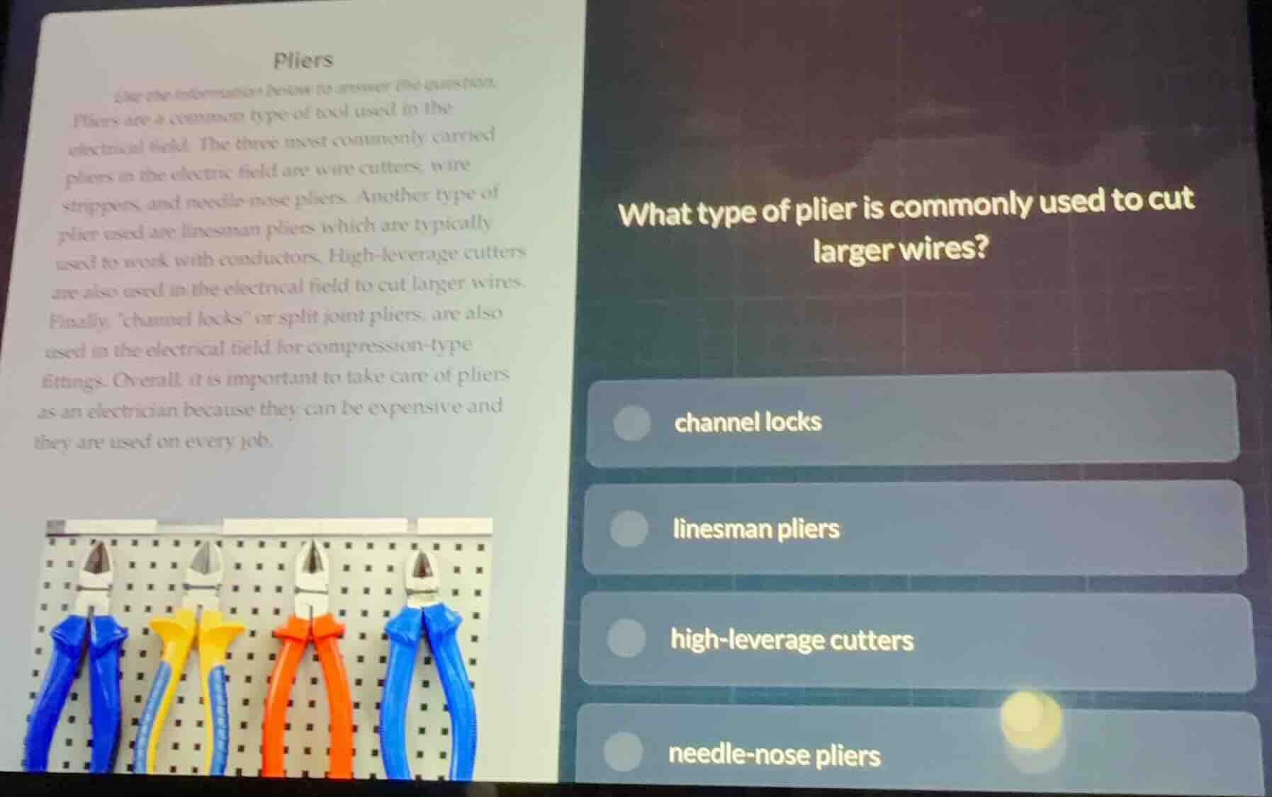 pliers use the information below to answer the question. pliers are a c…