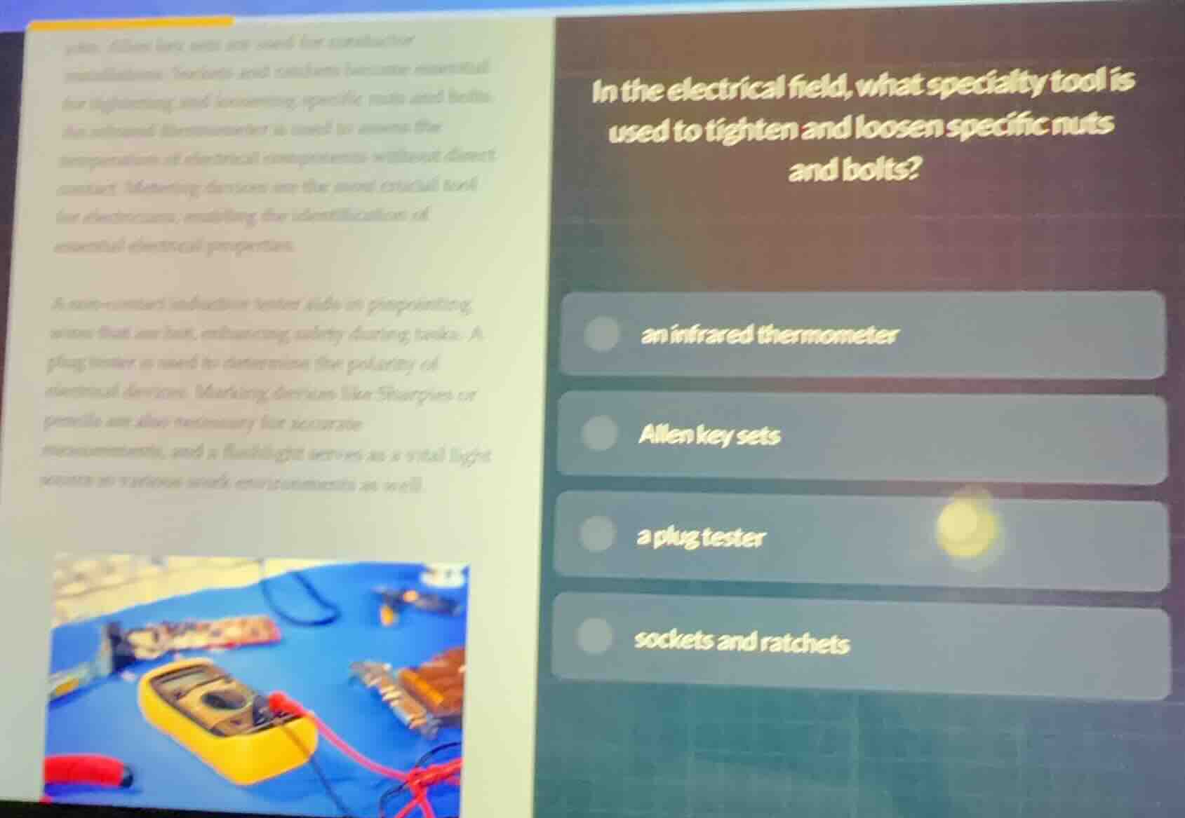 in the electrical field, what specialty tool is used to tighten and loo…