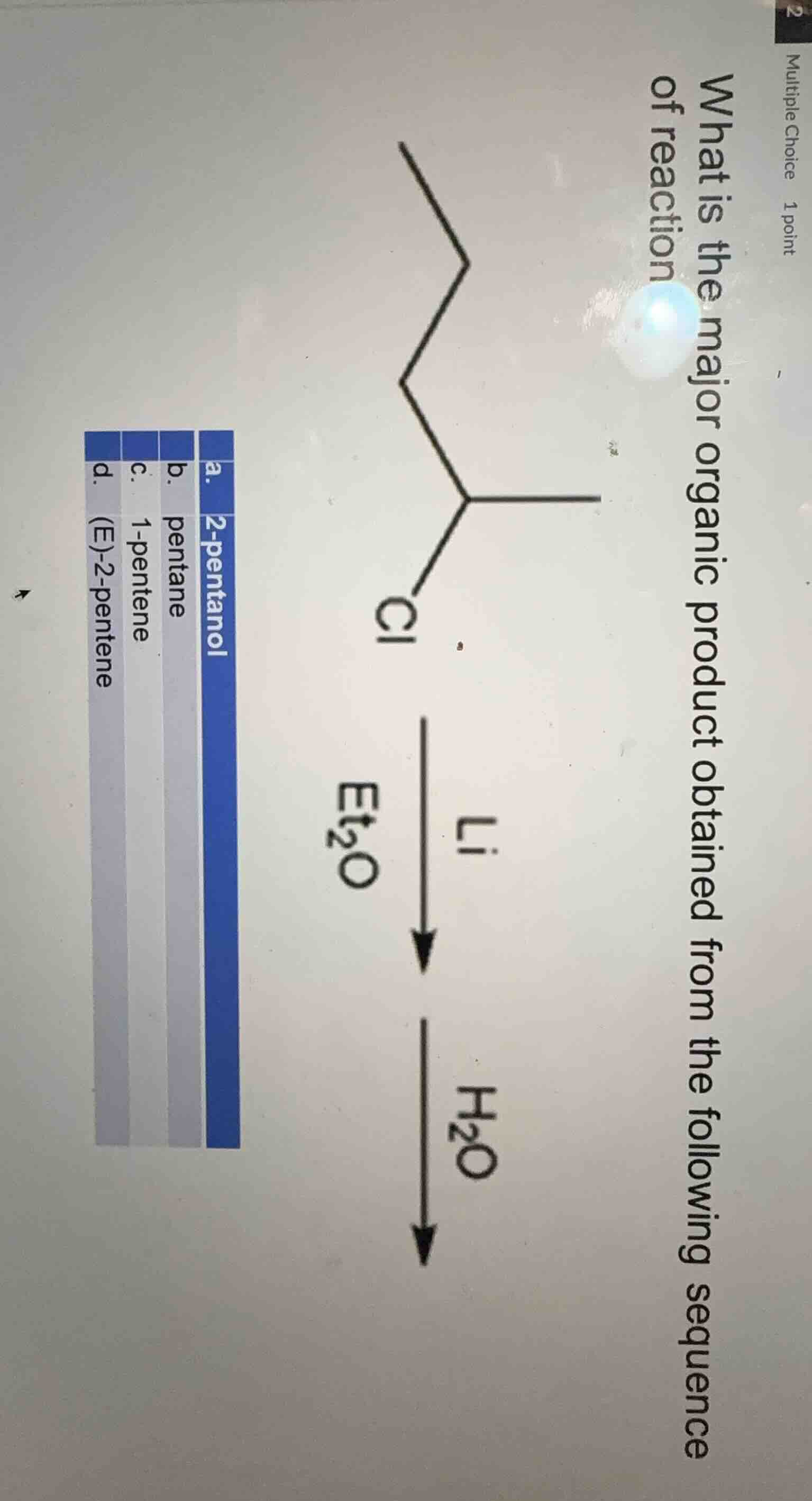 what is the major organic product obtained from the following sequence …