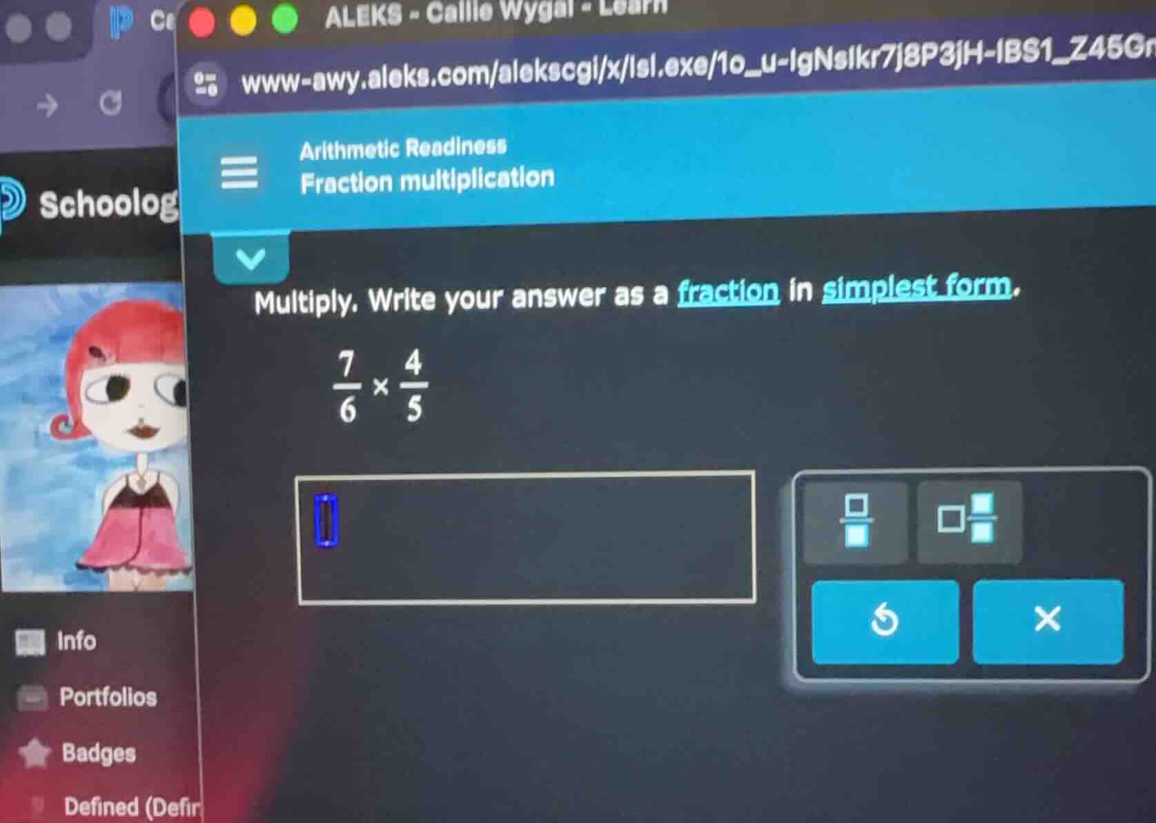 arithmetic readiness fraction multiplication multiply. write your answe…
