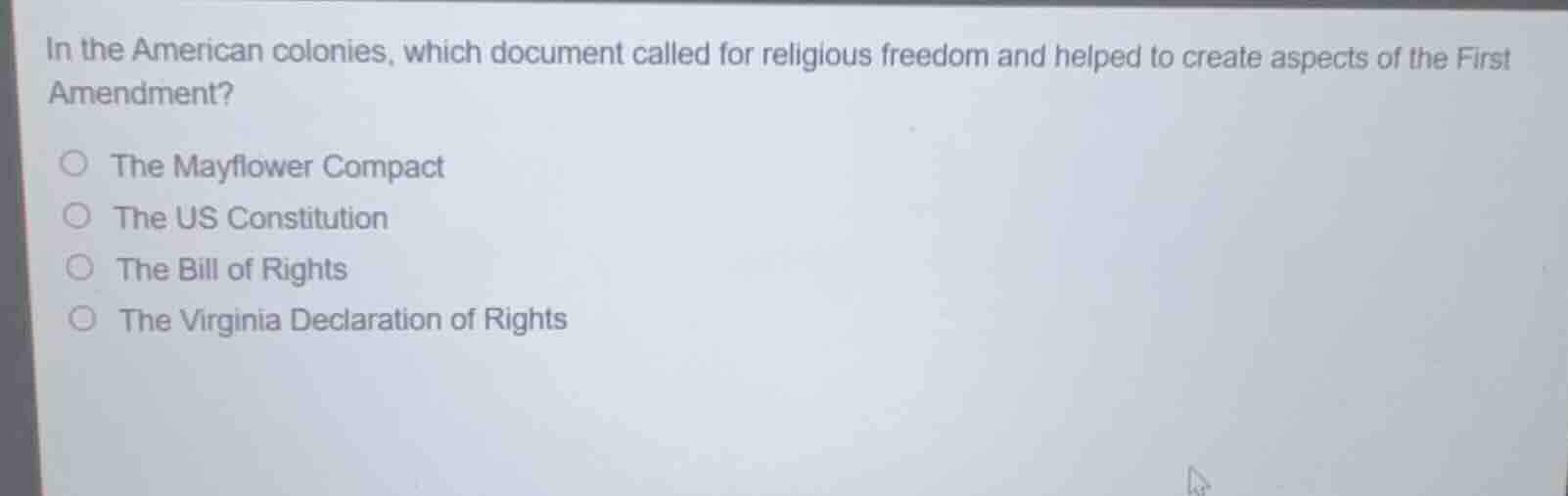 in the american colonies, which document called for religious freedom a…