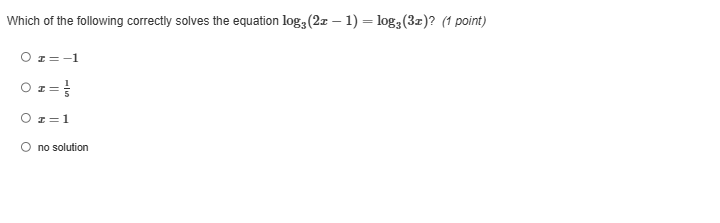 which of the following correctly solves the equation \\(\\log_{3}(2x - …