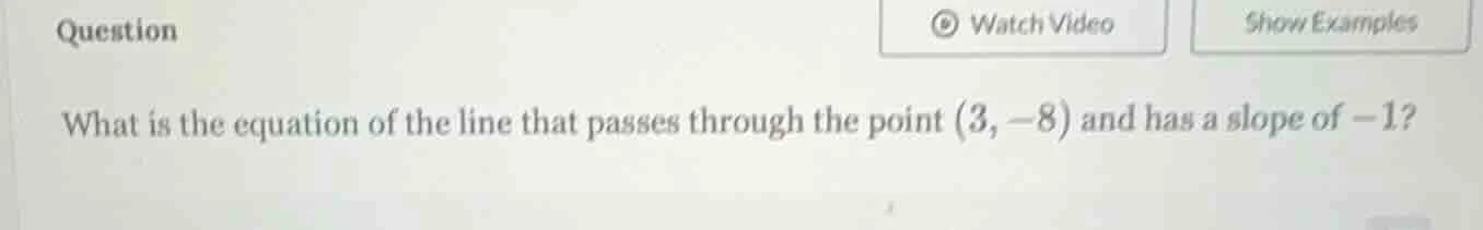 question what is the equation of the line that passes through the point…