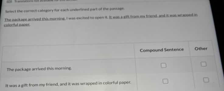 select the correct category for each underlined part of the passage. th…