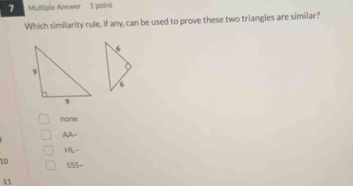 7 multiple answer 1 point which similarity rule, if any, can be used to…