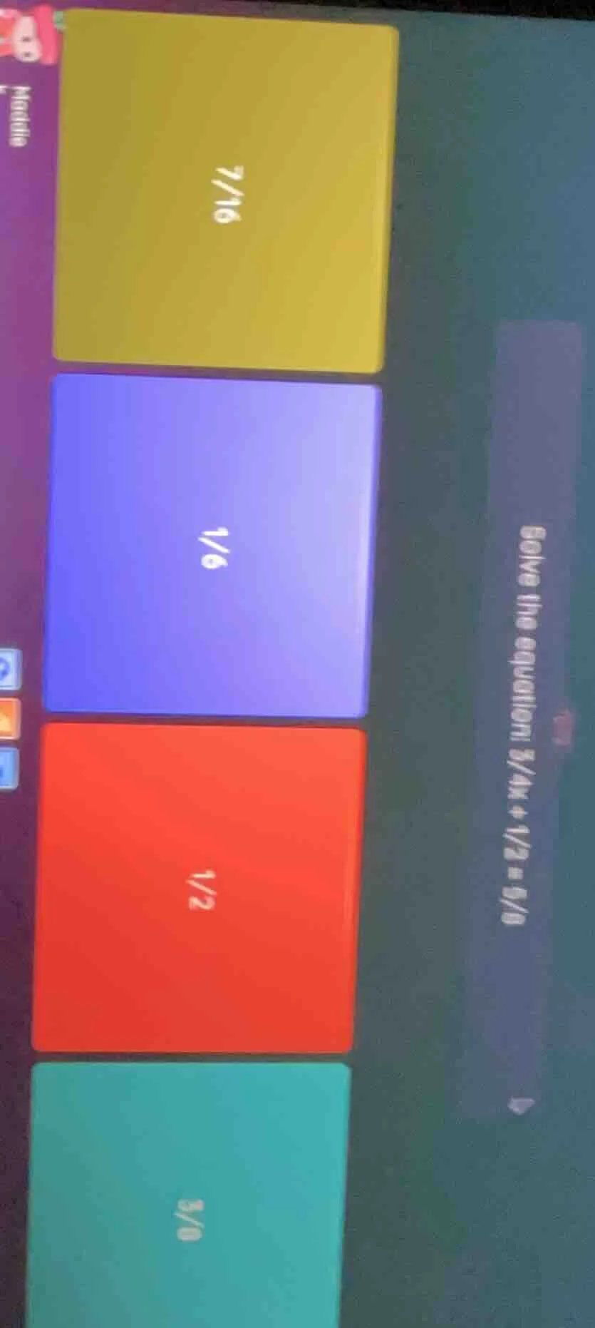 solve the equation: 3/4x + 1/2 = 5/8
