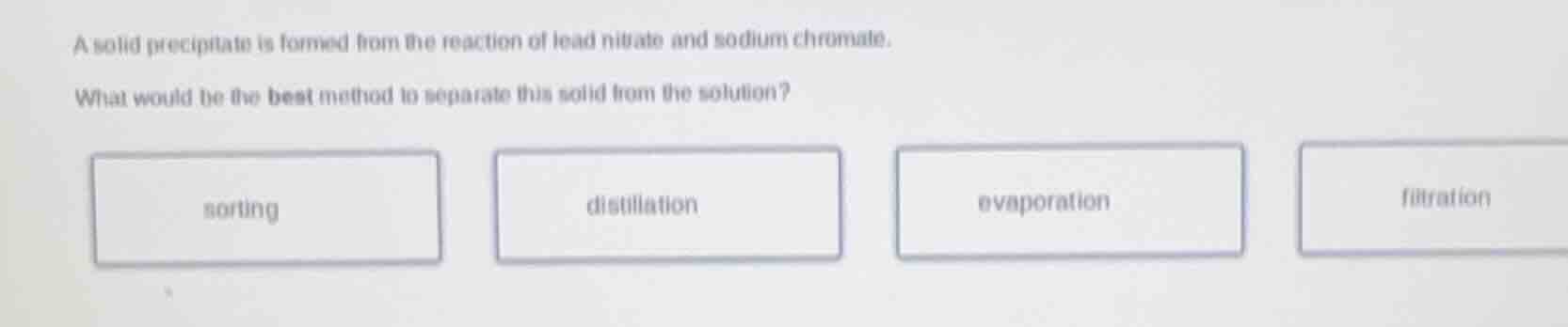 a solid precipitate is formed from the reaction of lead nitrate and sod…