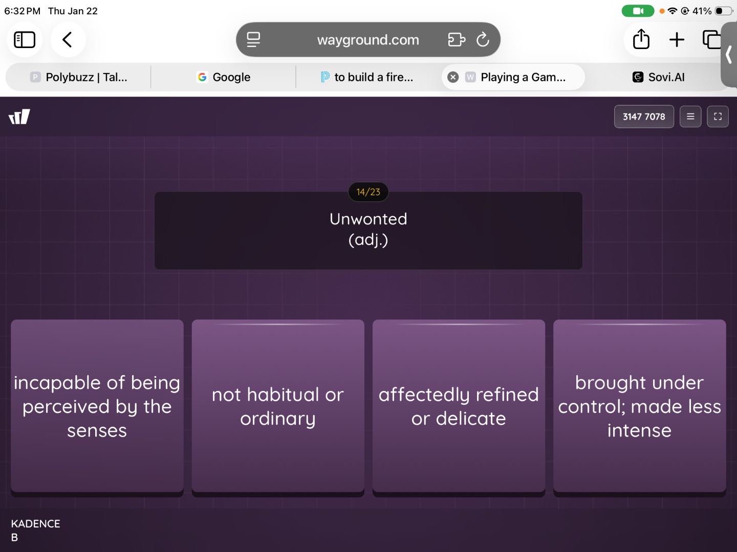 unwonted (adj.) incapable of being perceived by the senses not habitual…