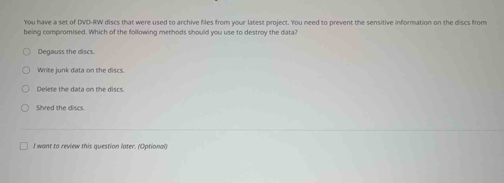 you have a set of dvd-rw discs that were used to archive files from you…