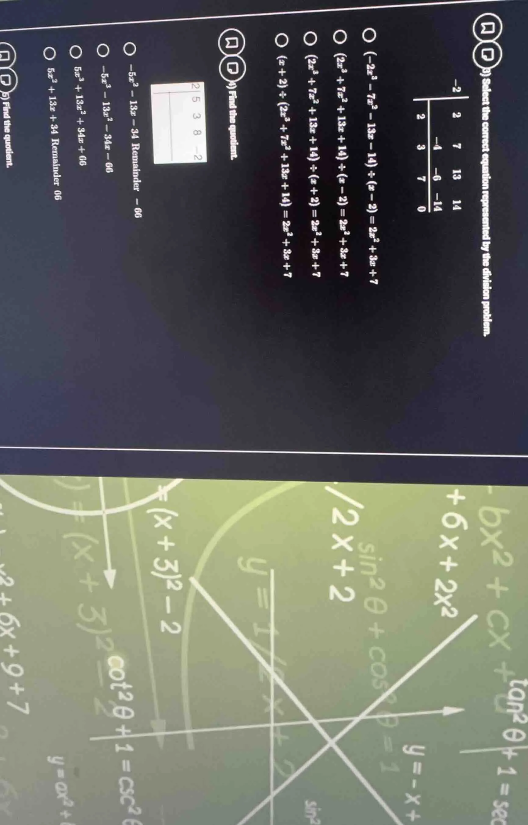 3) select the correct equation represented by the division problem. -2 …