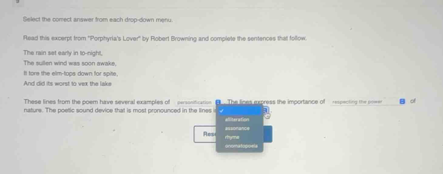 select the correct answer from each drop - down menu. read this excerpt…