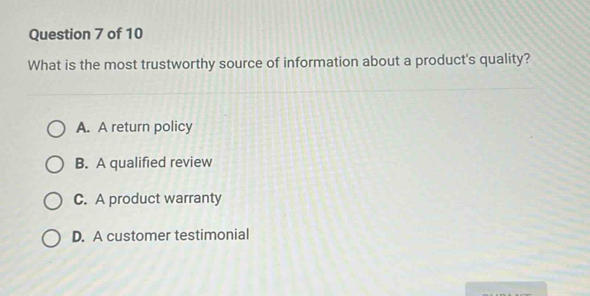 question 7 of 10 what is the most trustworthy source of information abo…