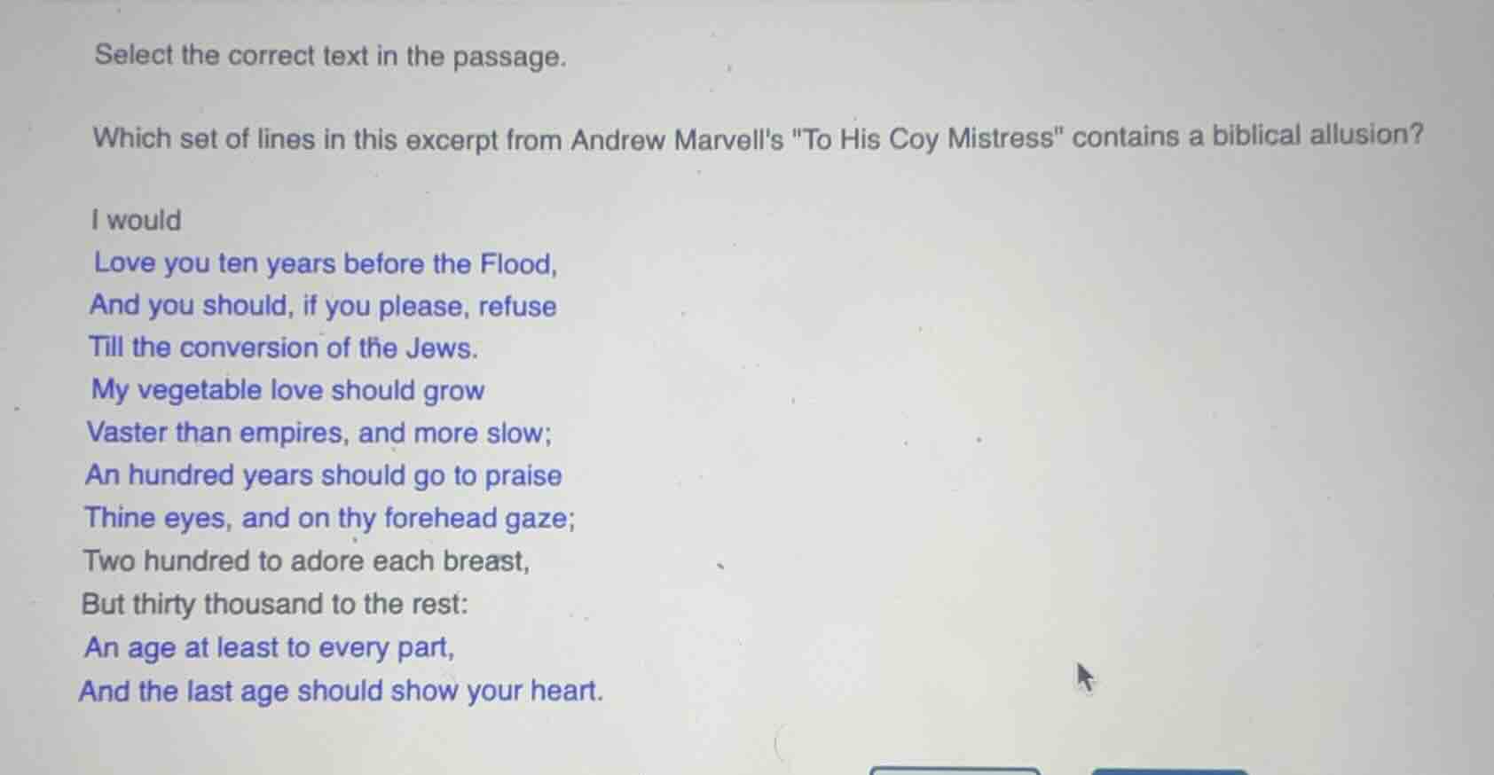 select the correct text in the passage. which set of lines in this exce…