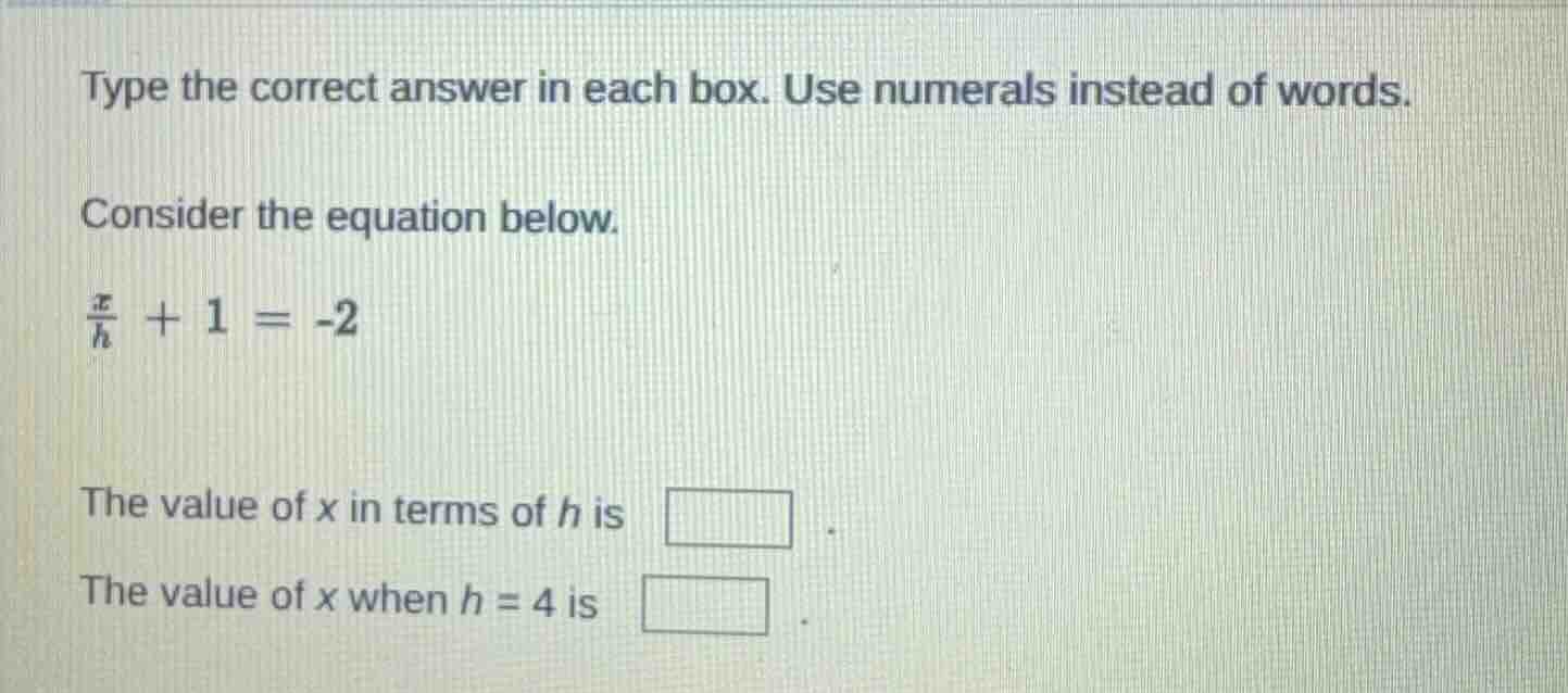 type the correct answer in each box. use numerals instead of words. con…
