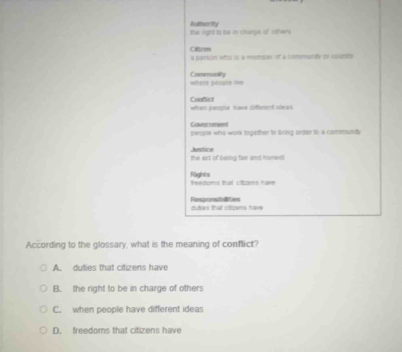 authority the right to be in charge of others citizen a person who is a…