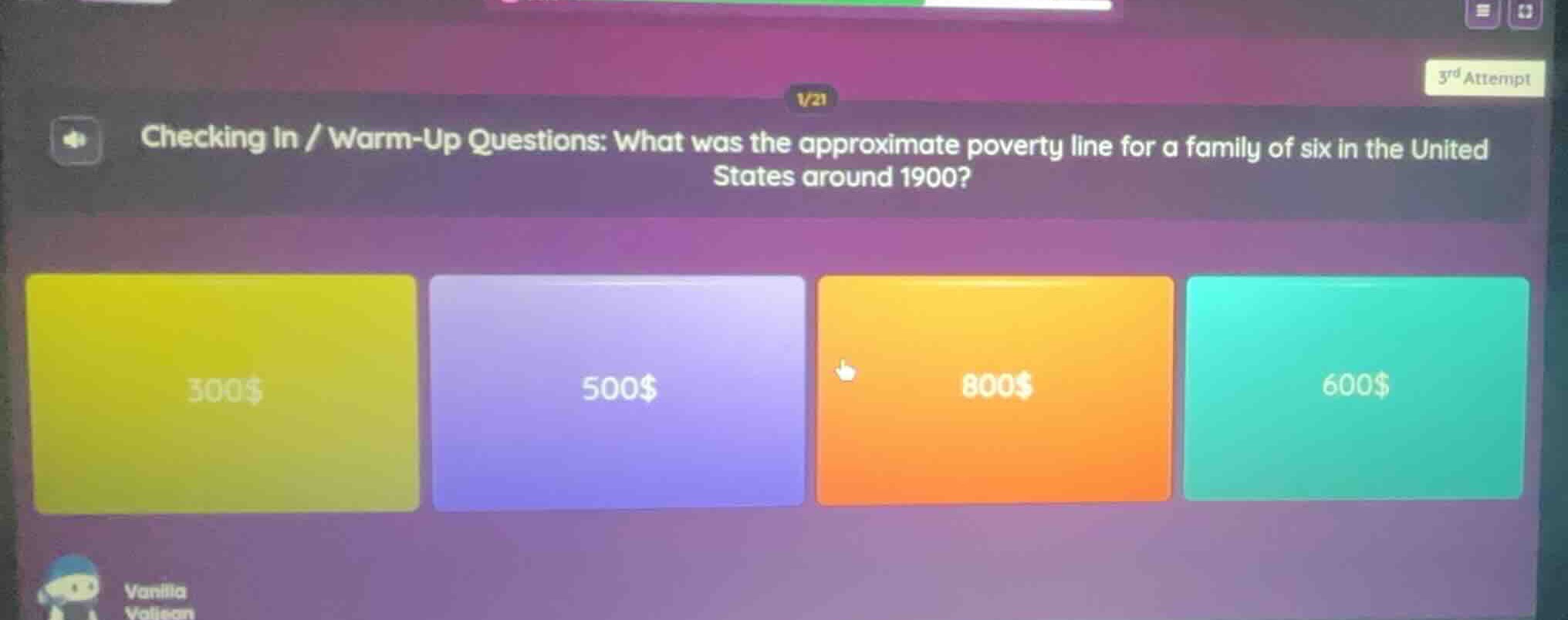 checking in / warm-up questions: what was the approximate poverty line …