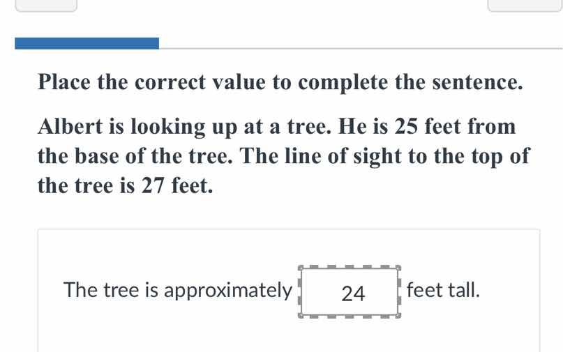 place the correct value to complete the sentence. albert is looking up …