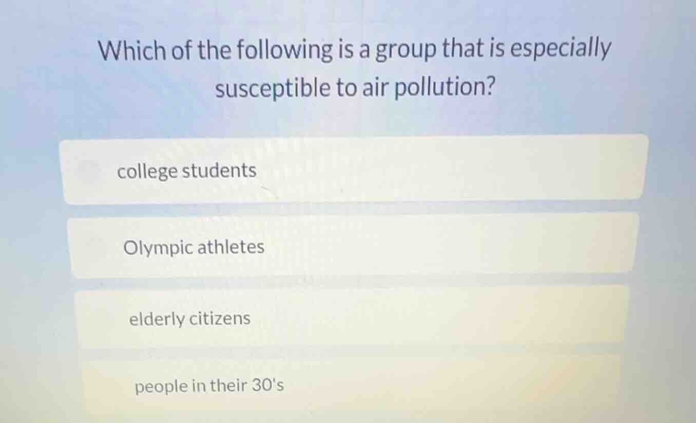 which of the following is a group that is especially susceptible to air…