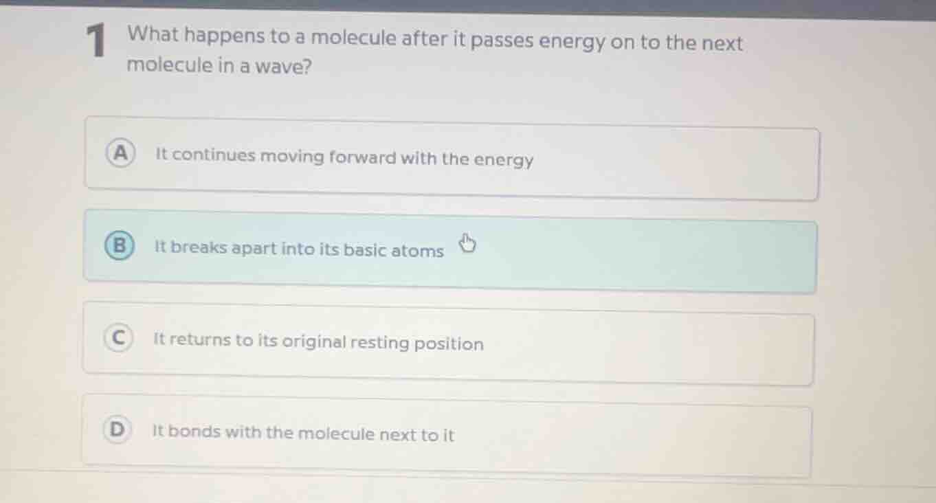 1 what happens to a molecule after it passes energy on to the next mole…