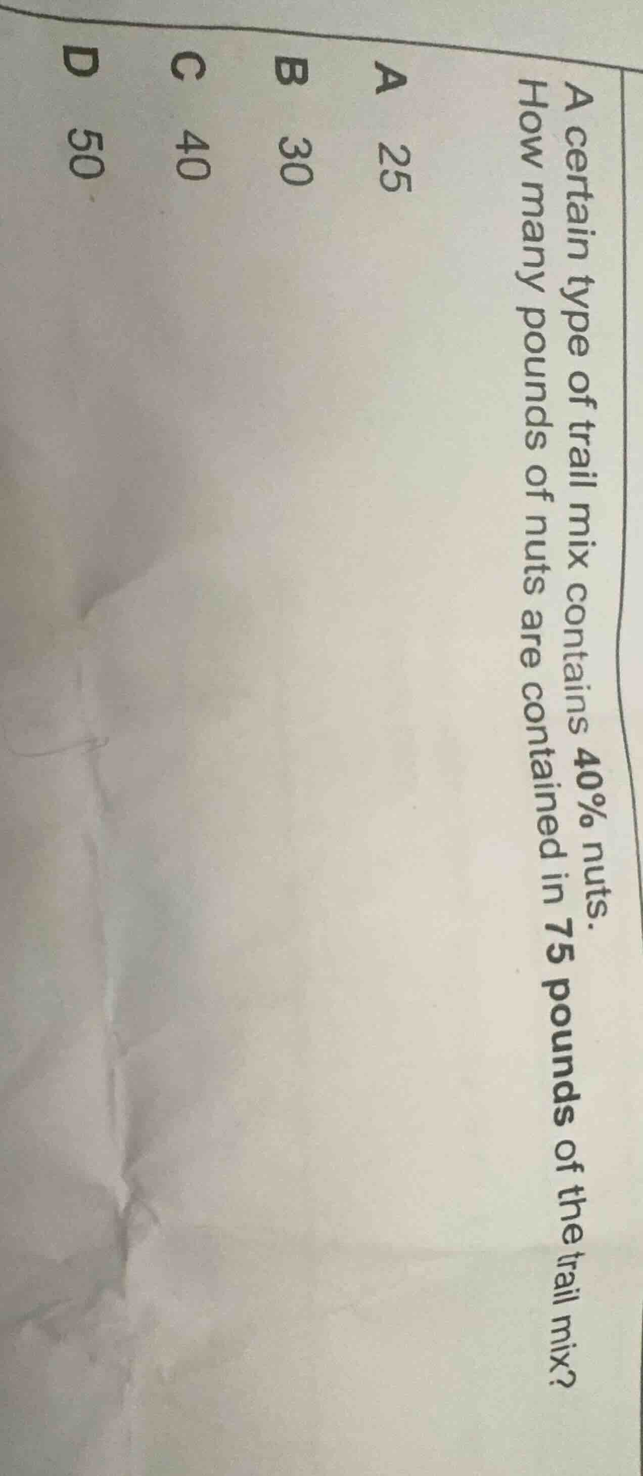 a certain type of trail mix contains 40% nuts. how many pounds of nuts …