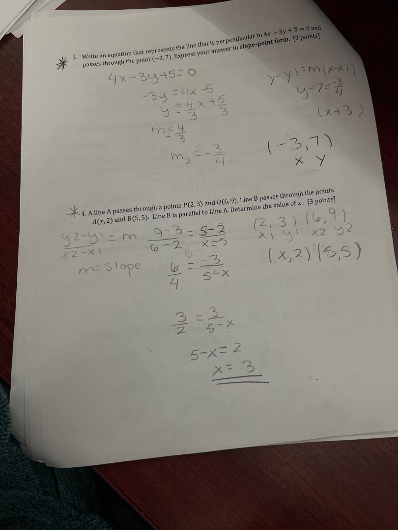 3. write an equation that represents the line that is perpendicular to …