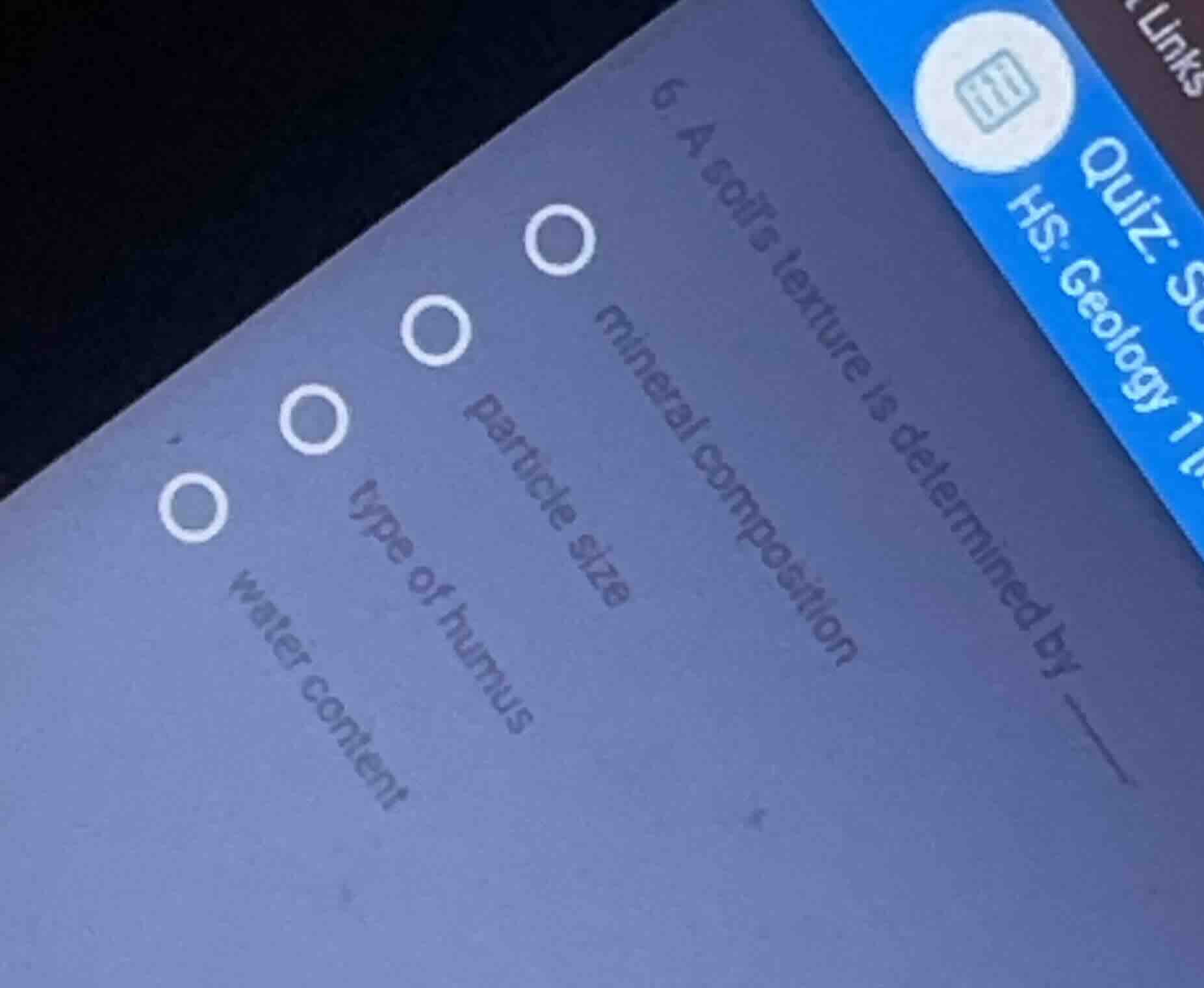 6. a soils texture is determined by mineral composition particle size t…