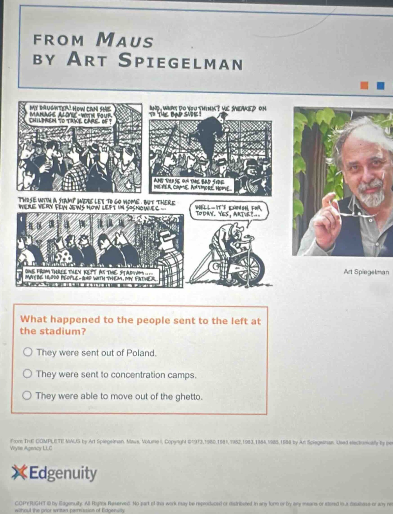 from maus by art spiegelman my daughter! how can she manage alone - wit…