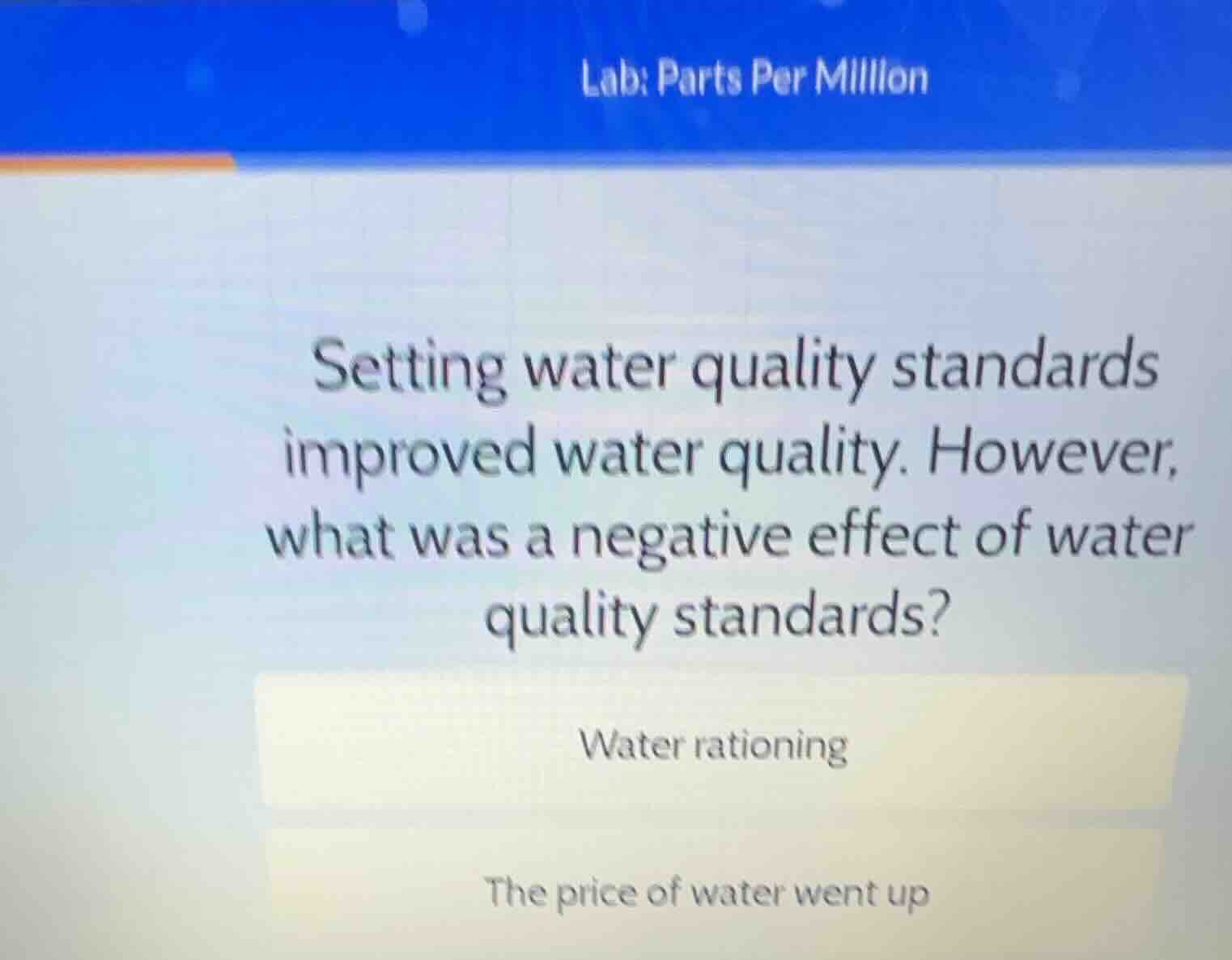 lab: parts per million setting water quality standards improved water q…