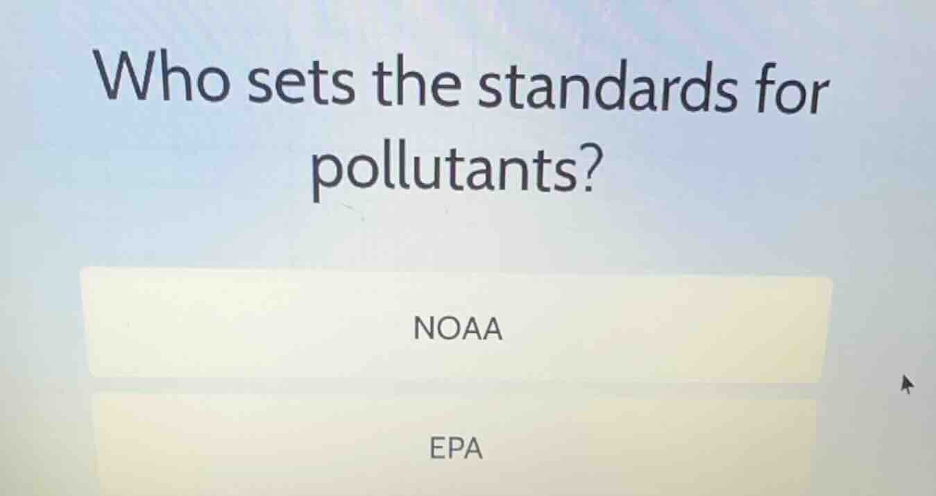 who sets the standards for pollutants? noaa epa