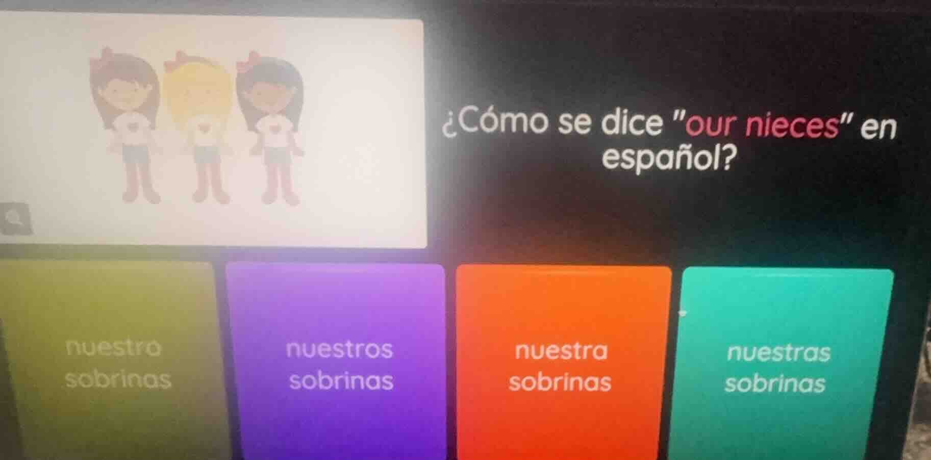 ¿cómo se dice \our nieces\ en español? nuestro sobrinas nuestros sobrin…