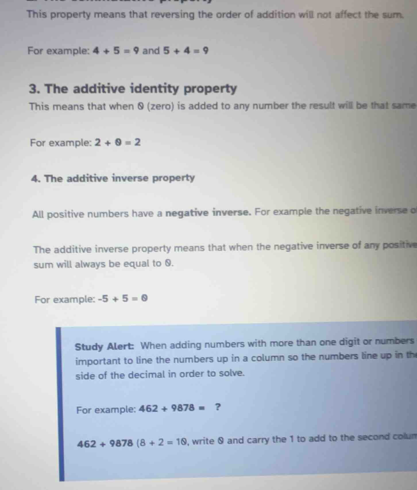 this property means that reversing the order of addition will not affec…