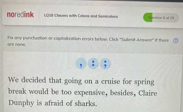 fix any punctuation or capitalization errors below. click \submit answe…