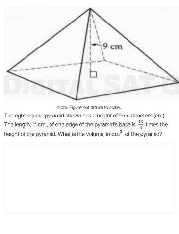 note: figure not drawn to scale. the right square pyramid shown has a h…