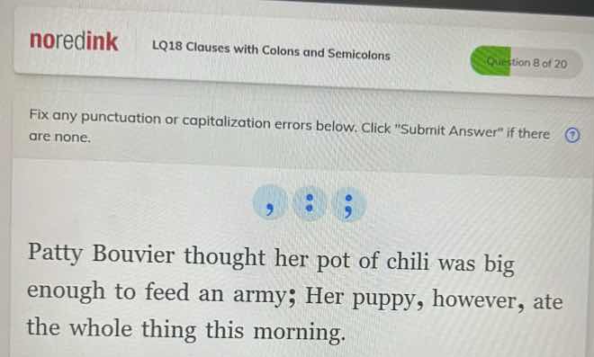 fix any punctuation or capitalization errors below. click \submit answe…