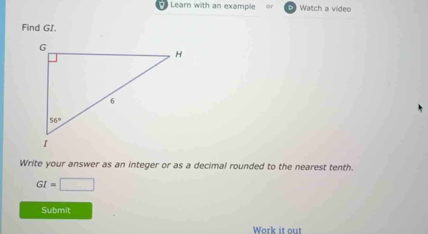 find gi. write your answer as an integer or as a decimal rounded to the…