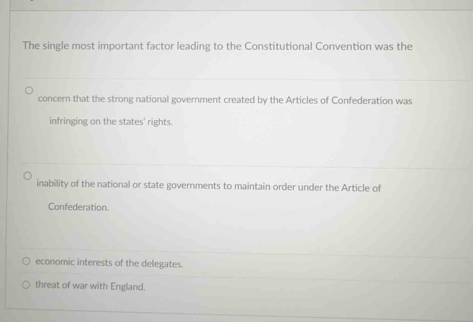 the single most important factor leading to the constitutional conventi…