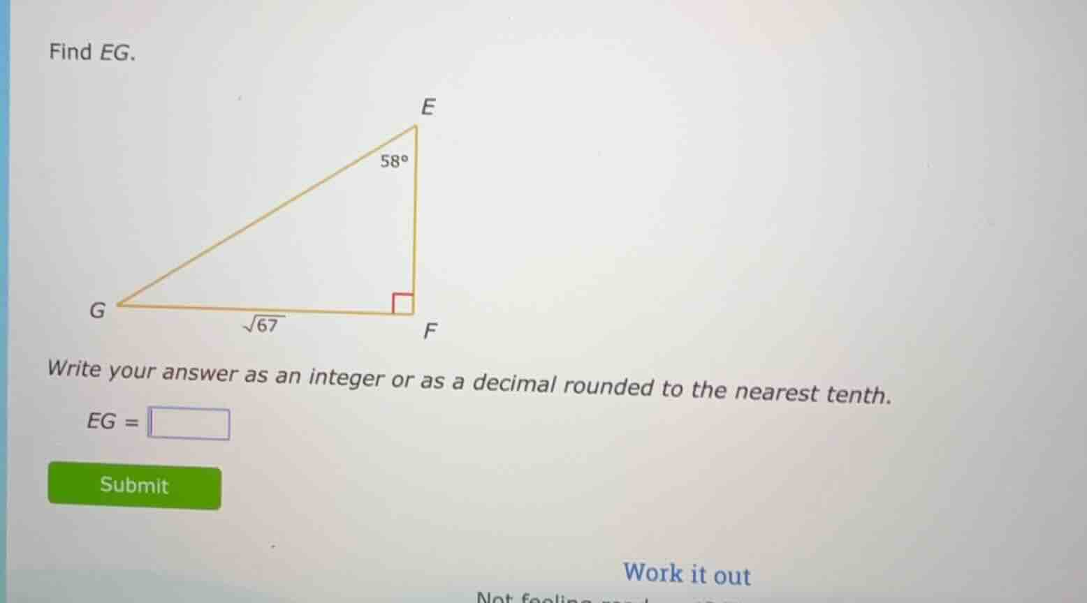 find eg. write your answer as an integer or as a decimal rounded to the…