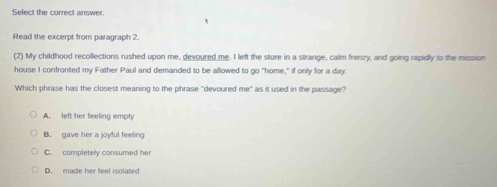 select the correct answer. read the excerpt from paragraph 2. (2) my ch…