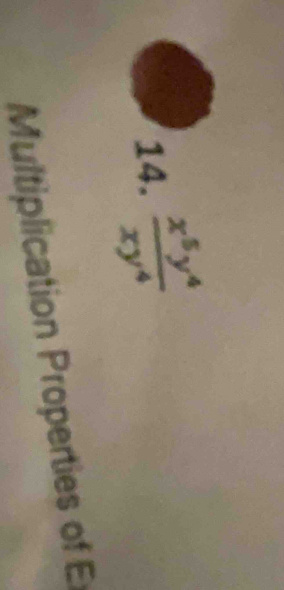 14. \\frac{x^5 y^4}{x y^4}