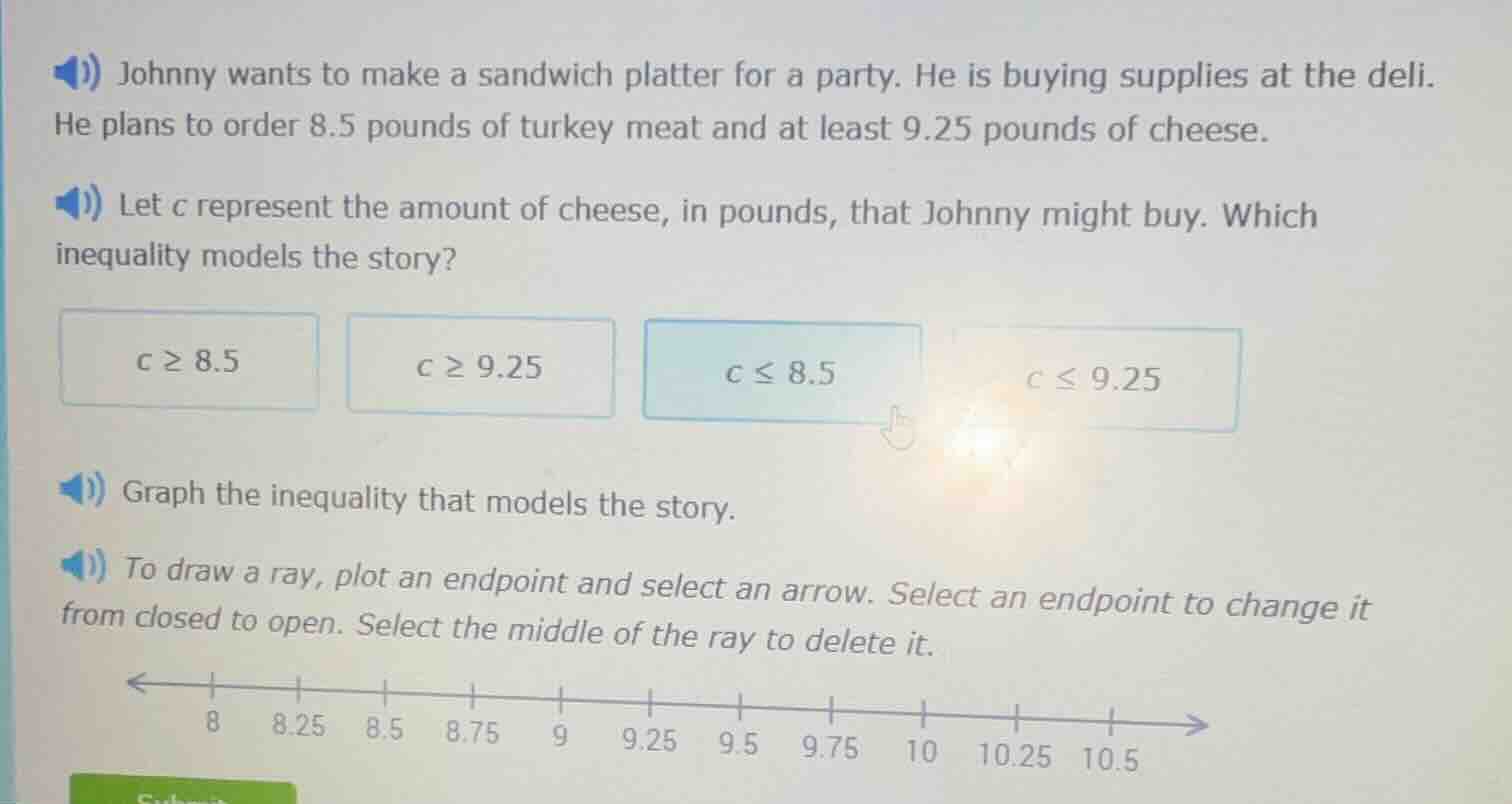 johnny wants to make a sandwich platter for a party. he is buying suppl…