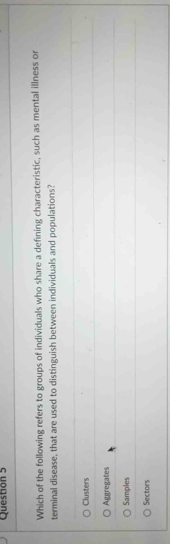 question 5 which of the following refers to groups of individuals who s…