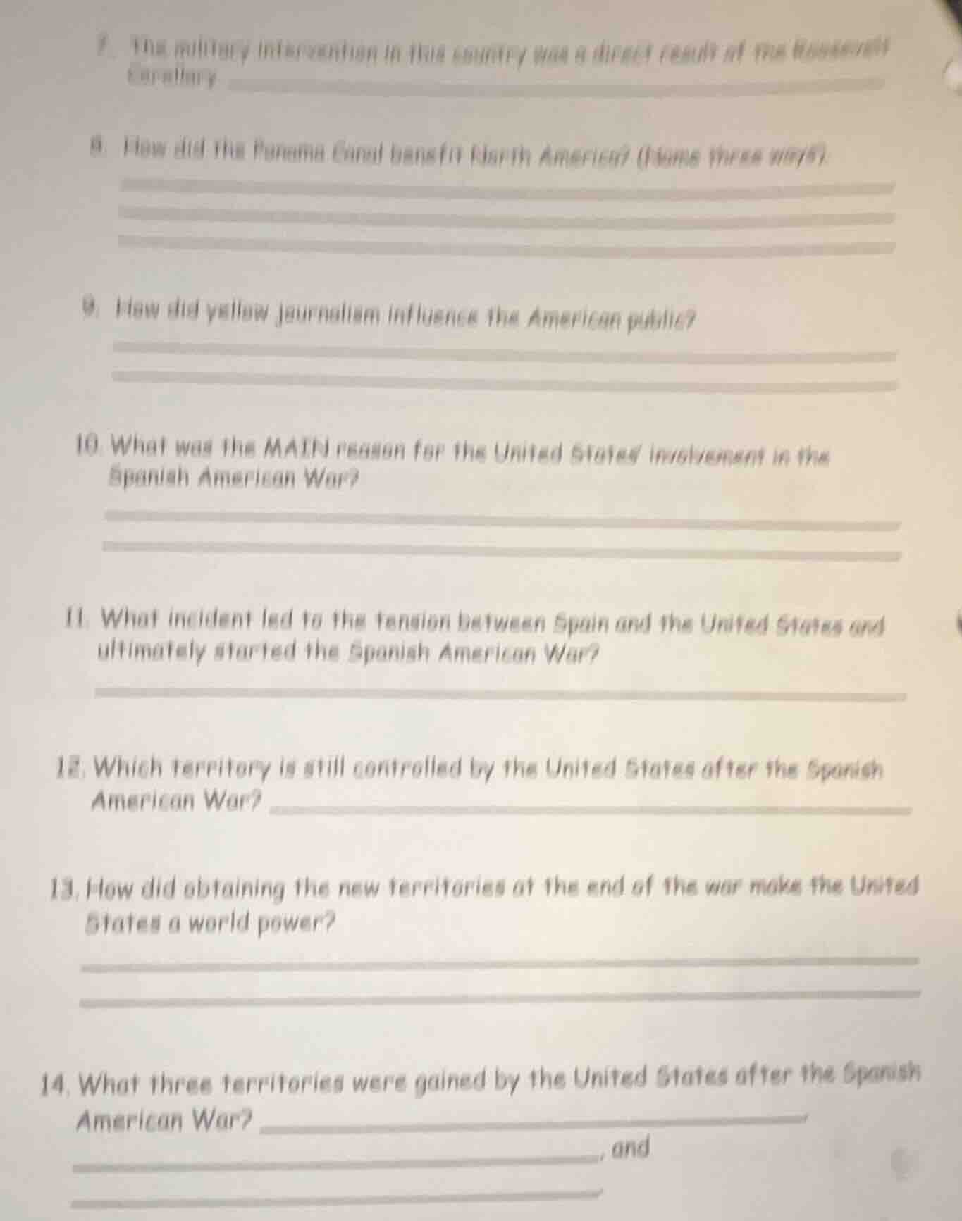 7. the military intervention in this country was a direct result of the…