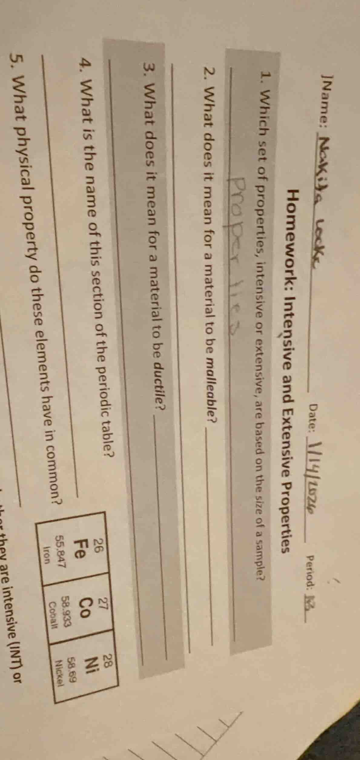 name: date: period: homework: intensive and extensive properties 1. whi…