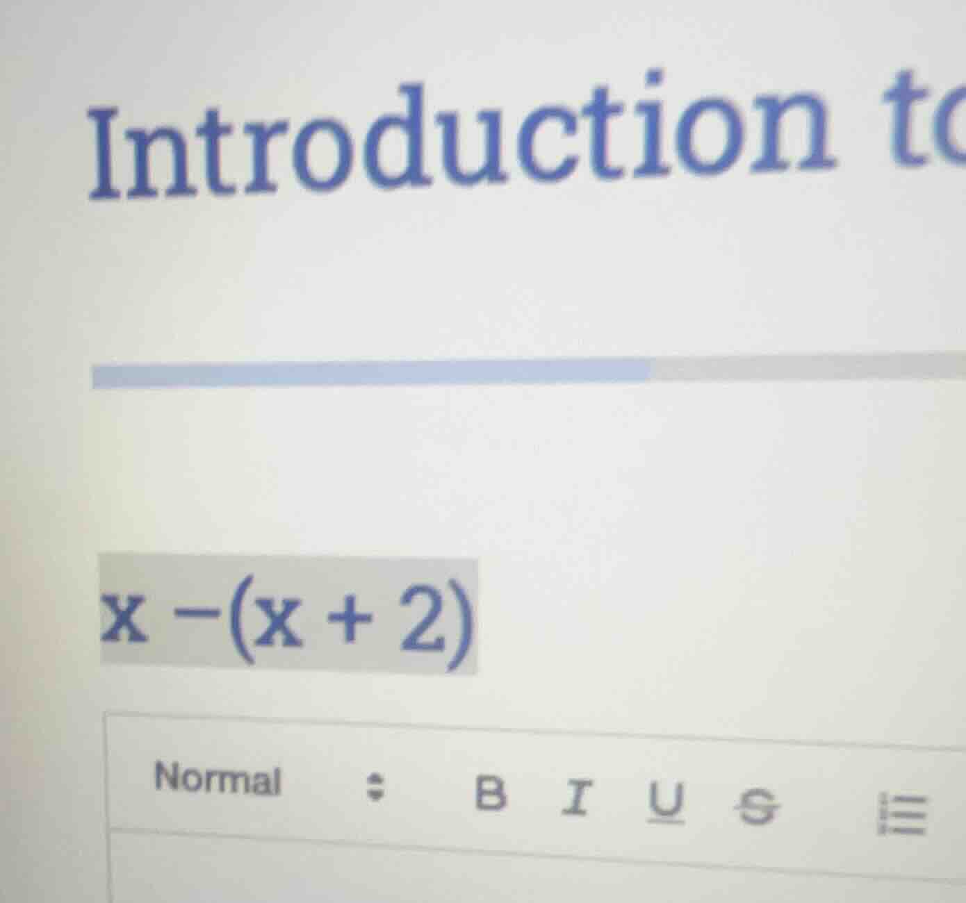 introduction to x - (x + 2)