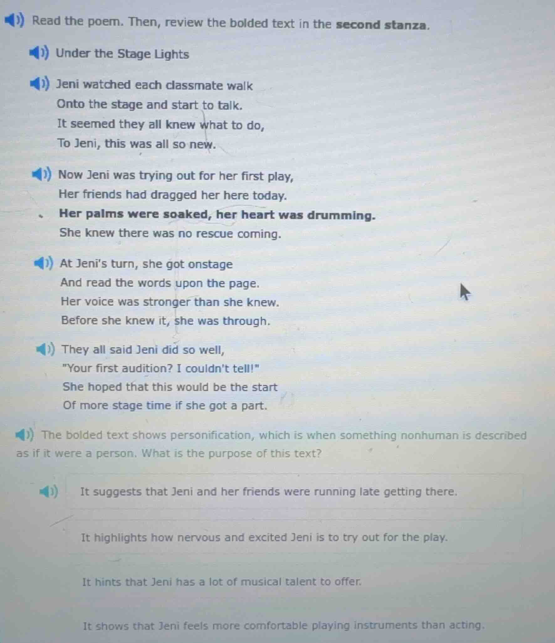 read the poem. then, review the bolded text in the second stanza. under…