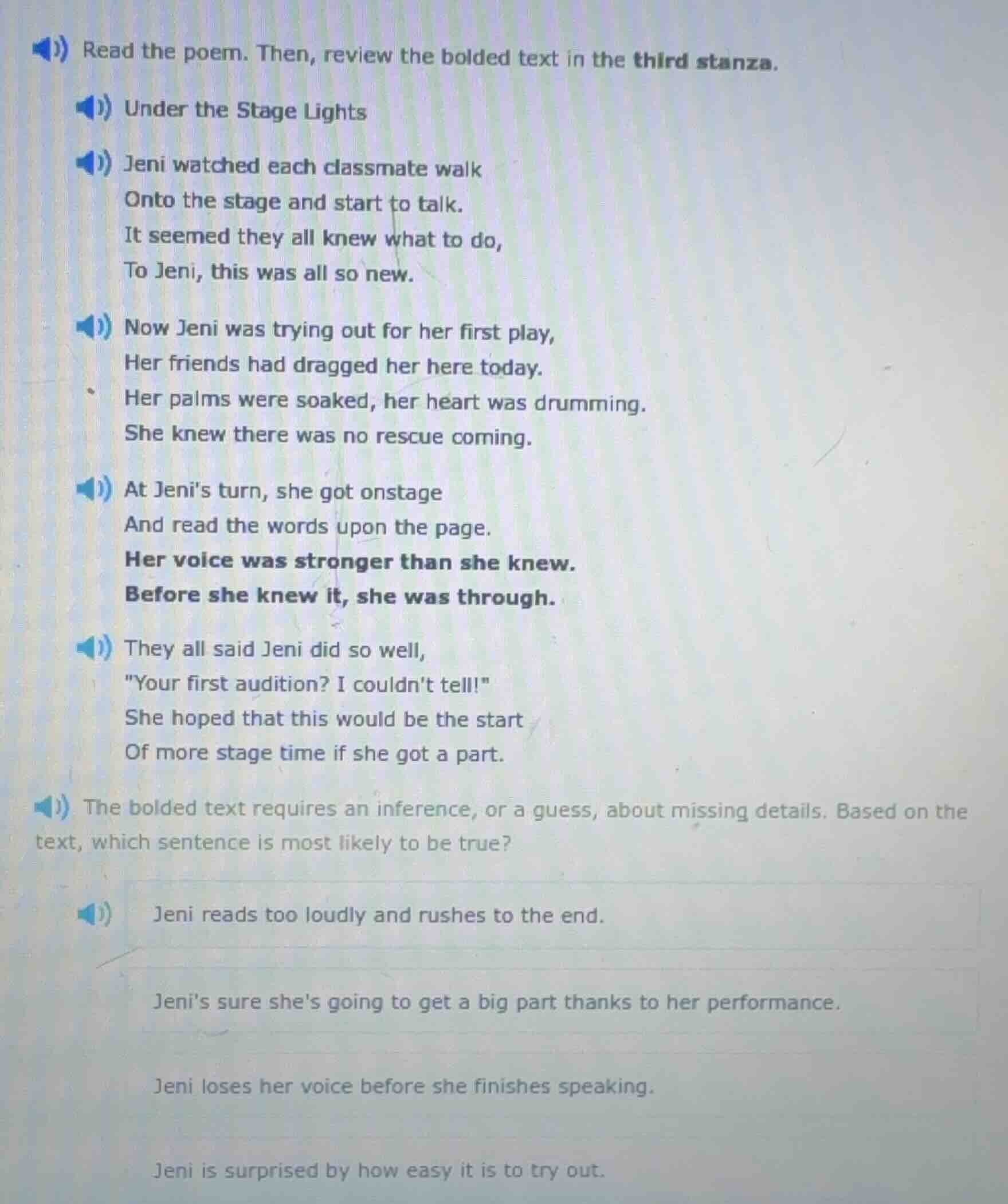 read the poem. then, review the bolded text in the third stanza. under …