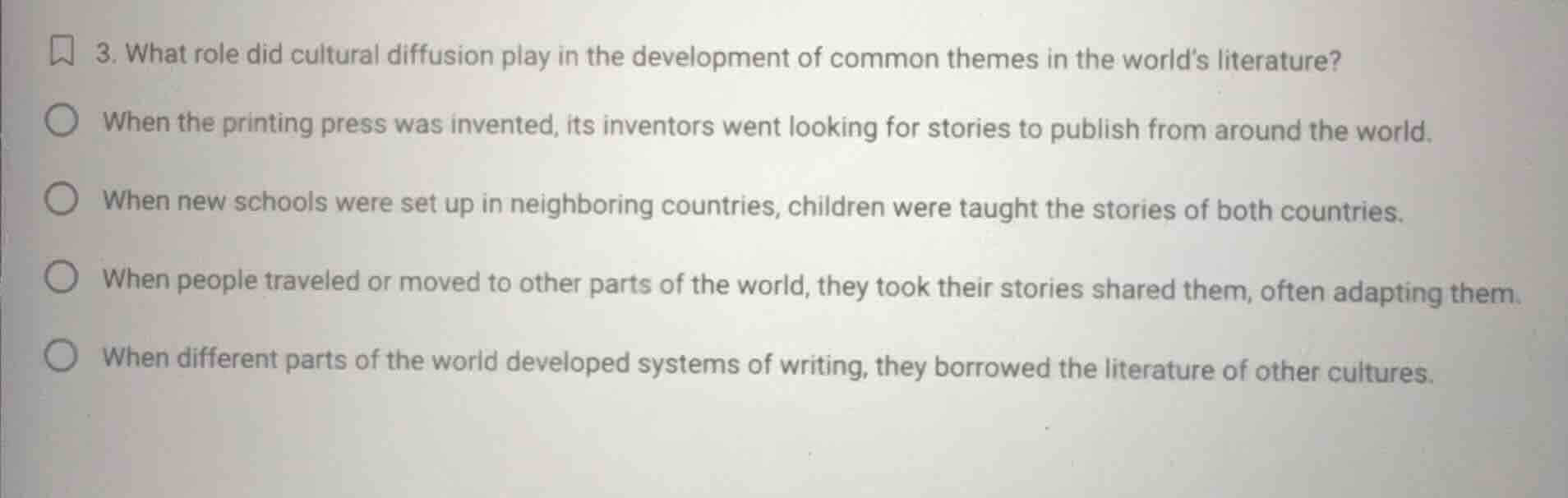 3. what role did cultural diffusion play in the development of common t…