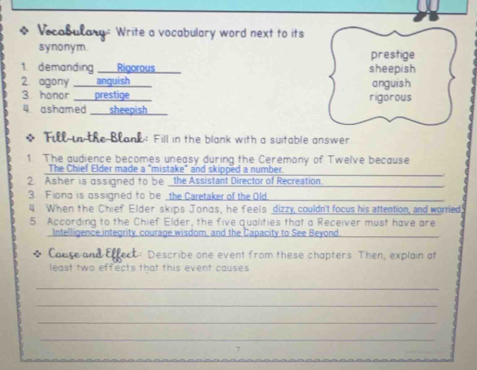 vocabulary: write a vocabulary word next to its synonym. 1. demanding 2…