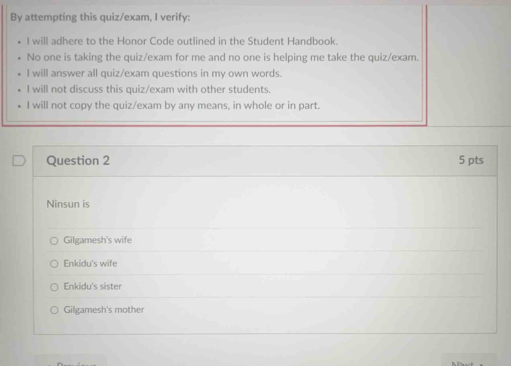 by attempting this quiz/exam, i verify: - i will adhere to the honor co…
